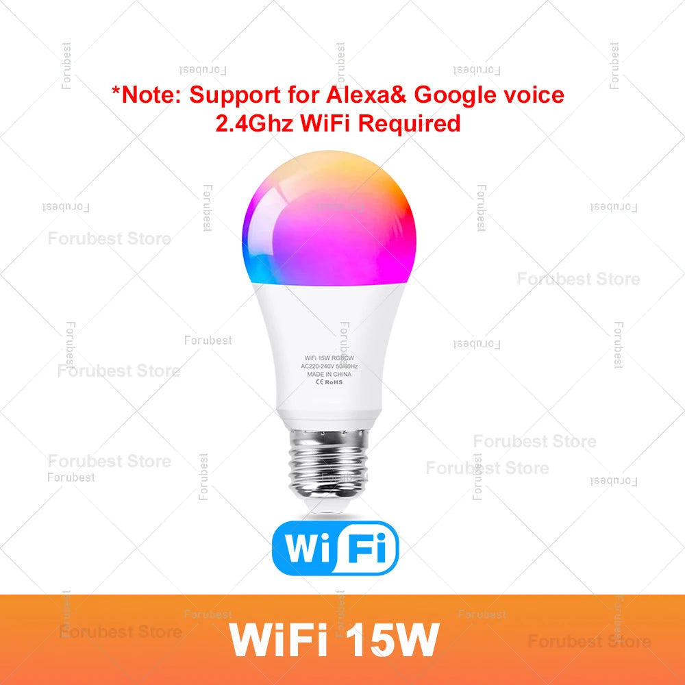 ampoule led intelligente e27 blanc multicolore wifi bluetooth decoration maison moderne