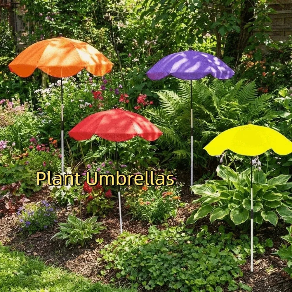 parasol télescopique plantes réglable 65cm protection uv noir bleu rose rouge vert orange violet