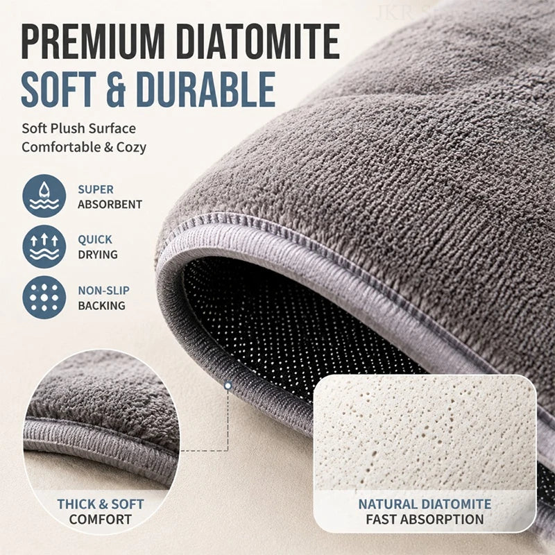 tapis bain forme chat doux moelleux antidérapant absorbant séchage rapide décoration maison gris blanc