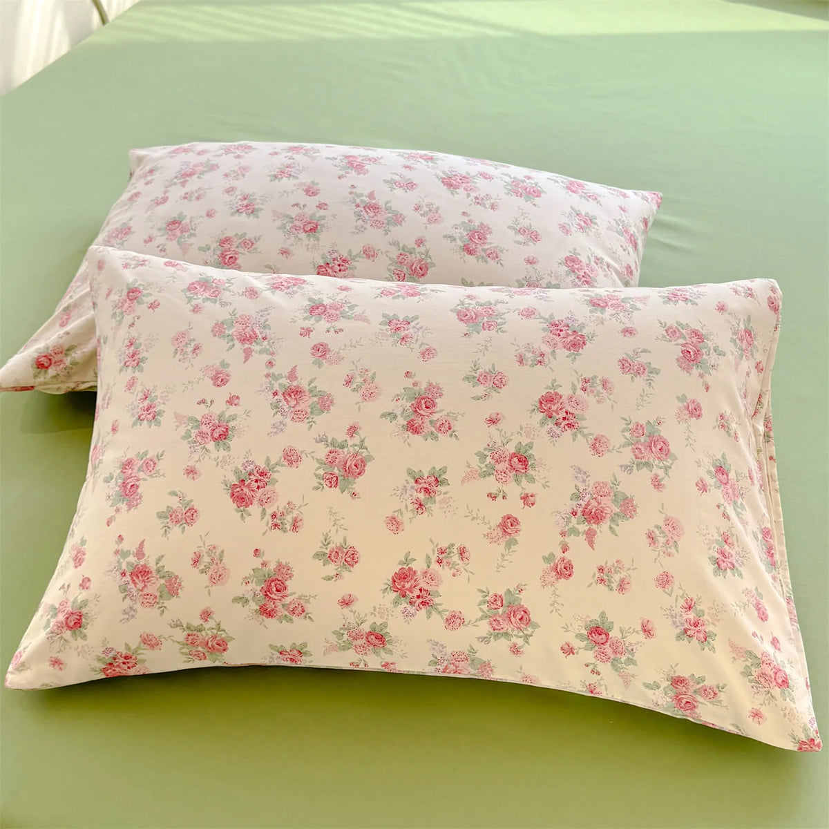 housse taie d'oreiller fleurs florales polyester 48x74cm vintage couleurs pastel motifs floraux respectueux environnement