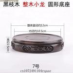 base bois sculptée décoration florale dragons marron artisanale traditionnelle stand objet maison