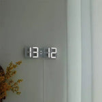 horloge numérique moderne horloge table blanc numeros lumineux relief moderne opacité support mural