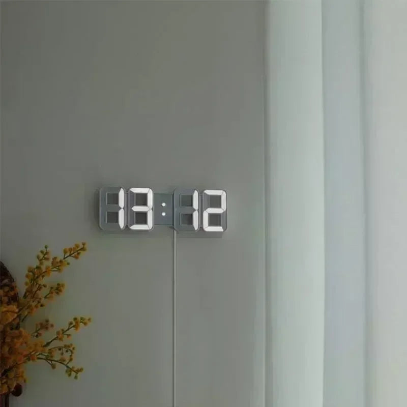 horloge numérique moderne horloge table blanc numeros lumineux relief moderne opacité support mural