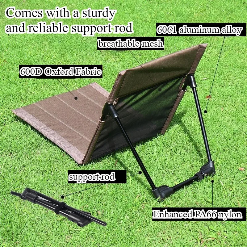 chaise camping pliante marron noir beige maille oxford coton robuste clips sac rangementextérieur