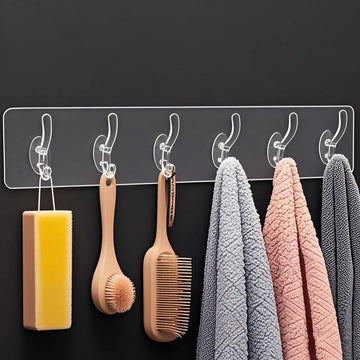 crochet mural autoadhésif transparent serviettes brosse gant moderne salle bain cuisine multifonctionnels pack
