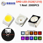 Diodes led smd 3528 blanc jaune rouge rose violet bleu vert 1210 pièces électronique