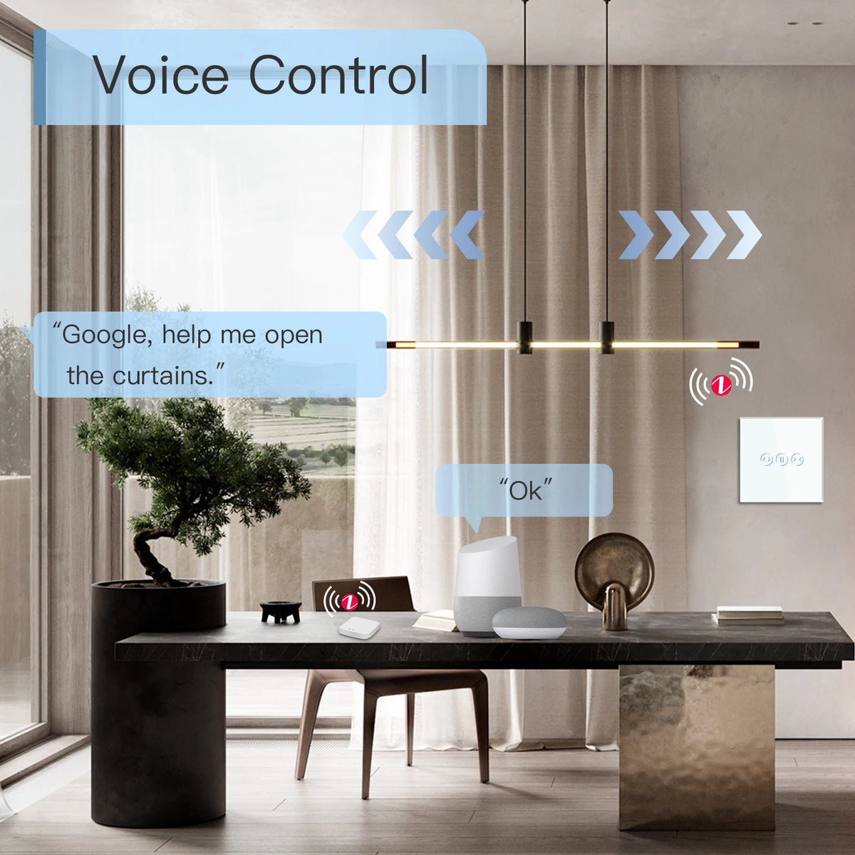 commutateur rideau zigbee intelligent commande vocale application blanc moderne 5a 1000w 90v 250v