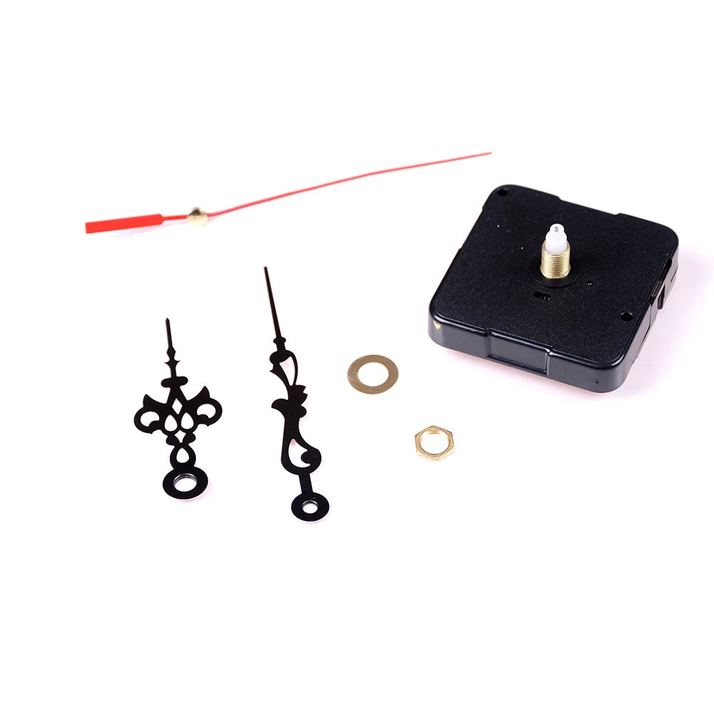 mouvement horloge quartz aiguille secondes rouges kit bricolage réveil vintage décoratif aiguilles texturées métal