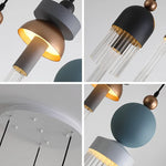 suspension lumineuse moderne noir doré scandinave franges translucides