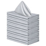 serviettes table gris bleu marine uni soyeuses réutilisables lavables événements fêtes