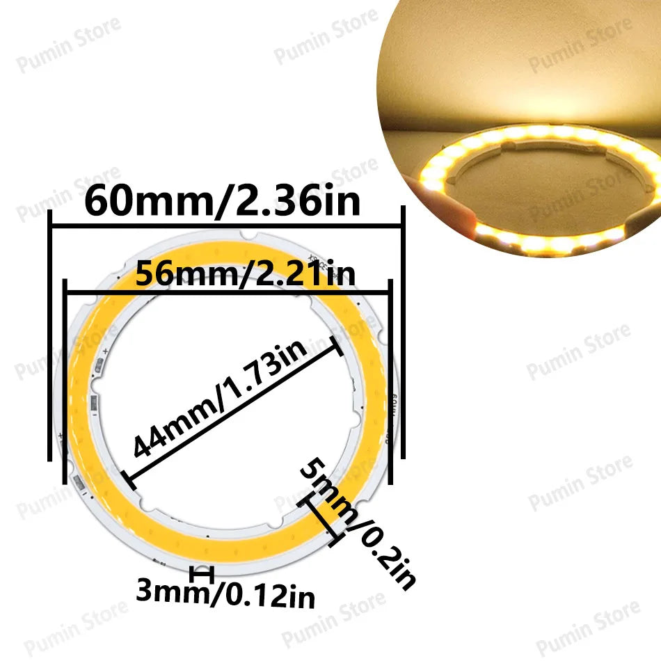 plaque led circulaire concentrique 2w 4w 6w 8w 10w 12w blanc jaune gris moderne