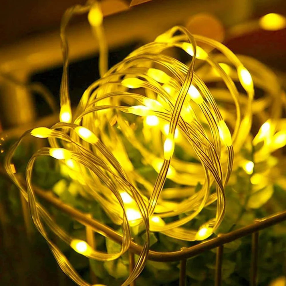 guirlande lumineuse led dorée blanc moderne 10m 20m adaptateur usb decoration noel mariage