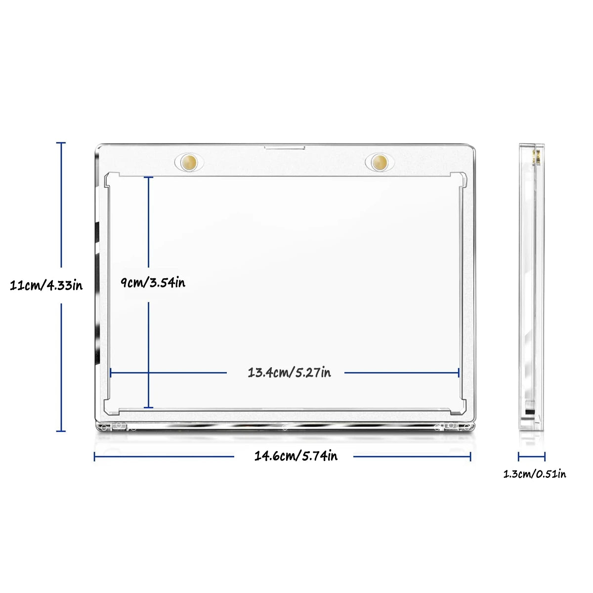 porte cartes magnétique aimants transparent moderne 13cm 9cm cartes inclusion anti uv protection