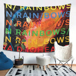 tapisserie abstraite multicolore moderne lettres rainbows gouttes d'eau 180x230cm 150x200cm 230x180cm 150x150cm
