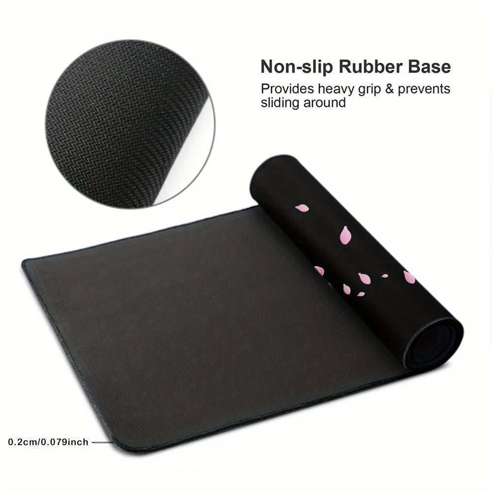 tapis souris noir fleurs cerisier antidérapant moderne durable jeu wash wipe