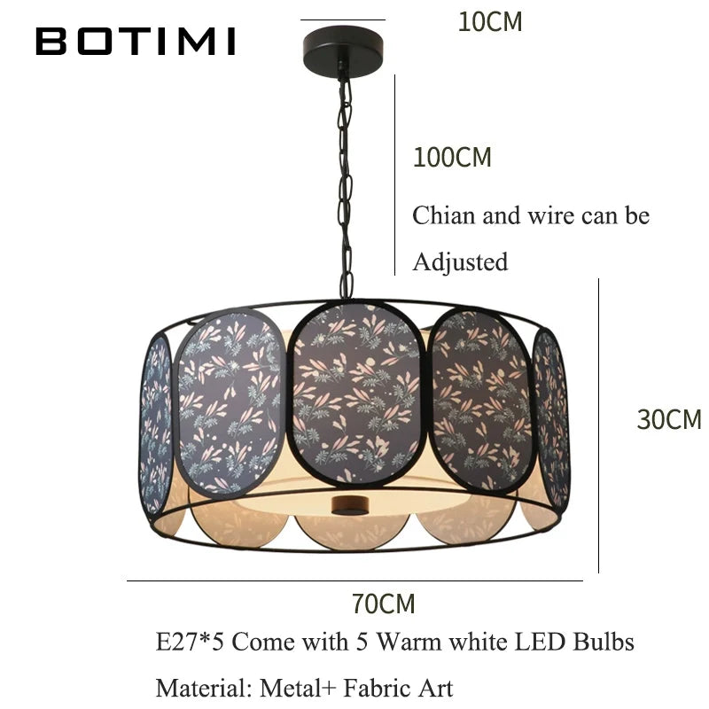 suspension lumineuse moderne pendentif tissu fleurs noir gris beige vert rose