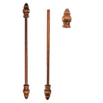 perches rideau bois marron clair texture naturelle classique sans fixation visible 18cm pièces
