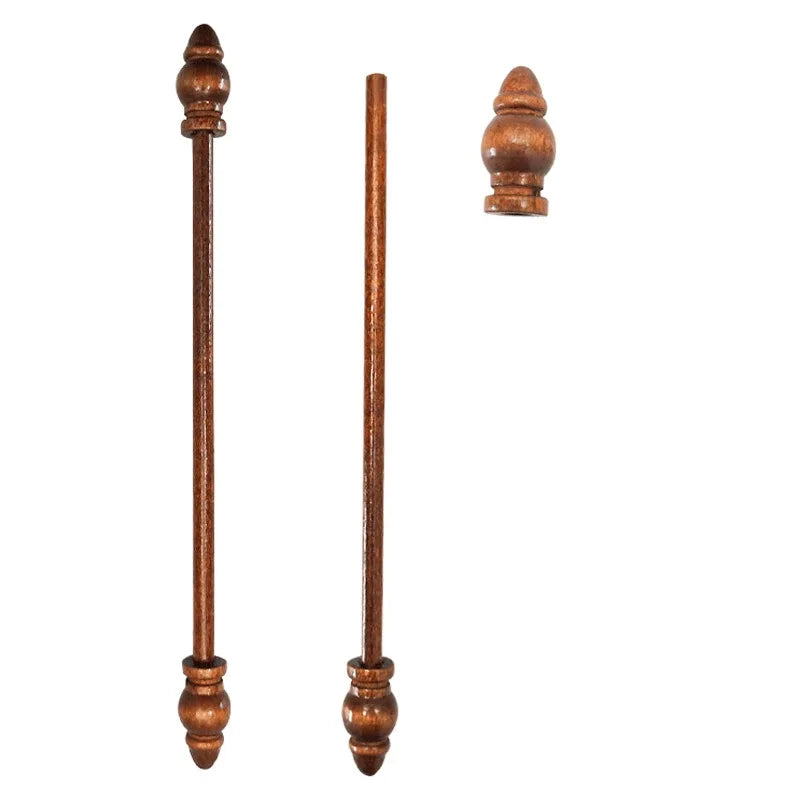 perches rideau bois marron clair texture naturelle classique sans fixation visible 18cm pièces