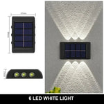 lumière solaire murale moderne 12 led blanc chaud ip65 étancheextérieur jardin décoration