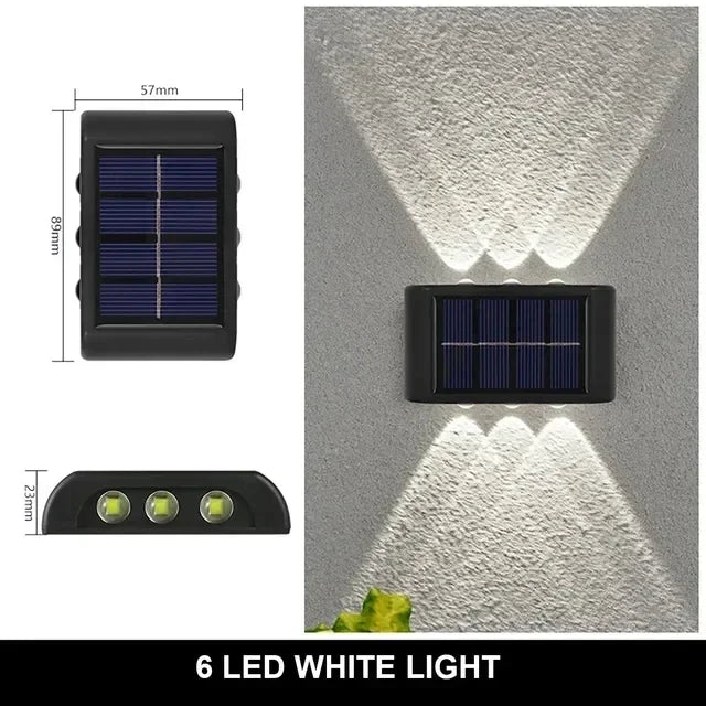 lumière solaire murale moderne 12 led blanc chaud ip65 étancheextérieur jardin décoration