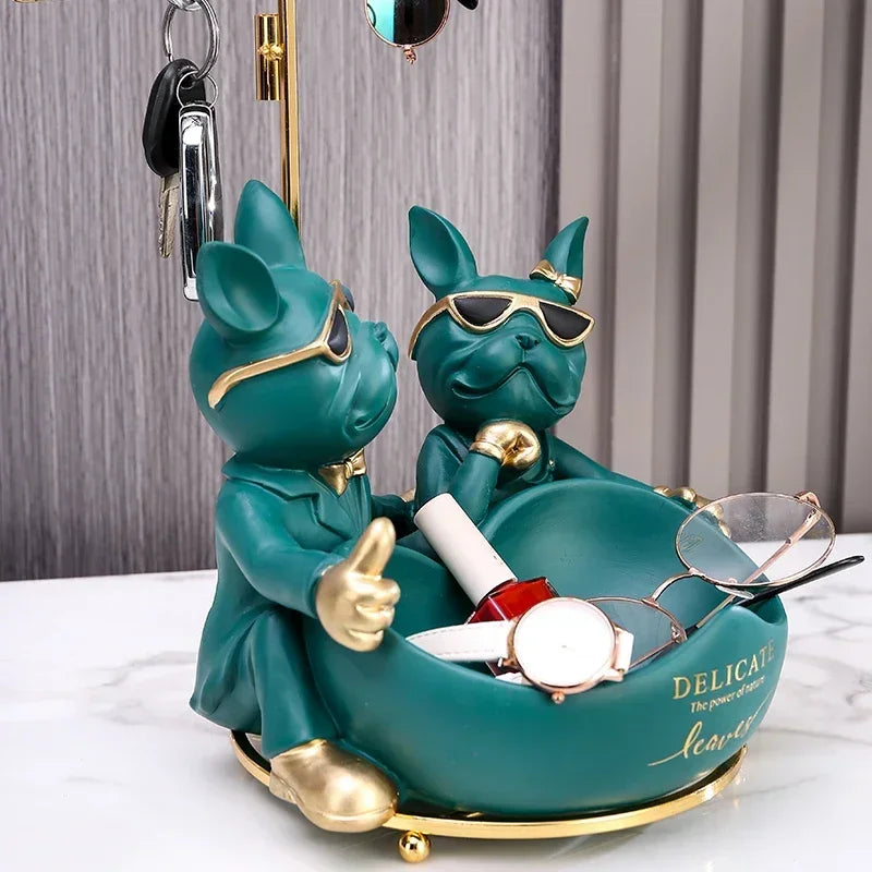 Statue bouledogue Ombre Interieur vue arrière
