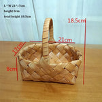 panier tressé bois naturel réutilisable traditionnel poignée anneaux métalliques rustique utilisation multiple fleuriers decoration