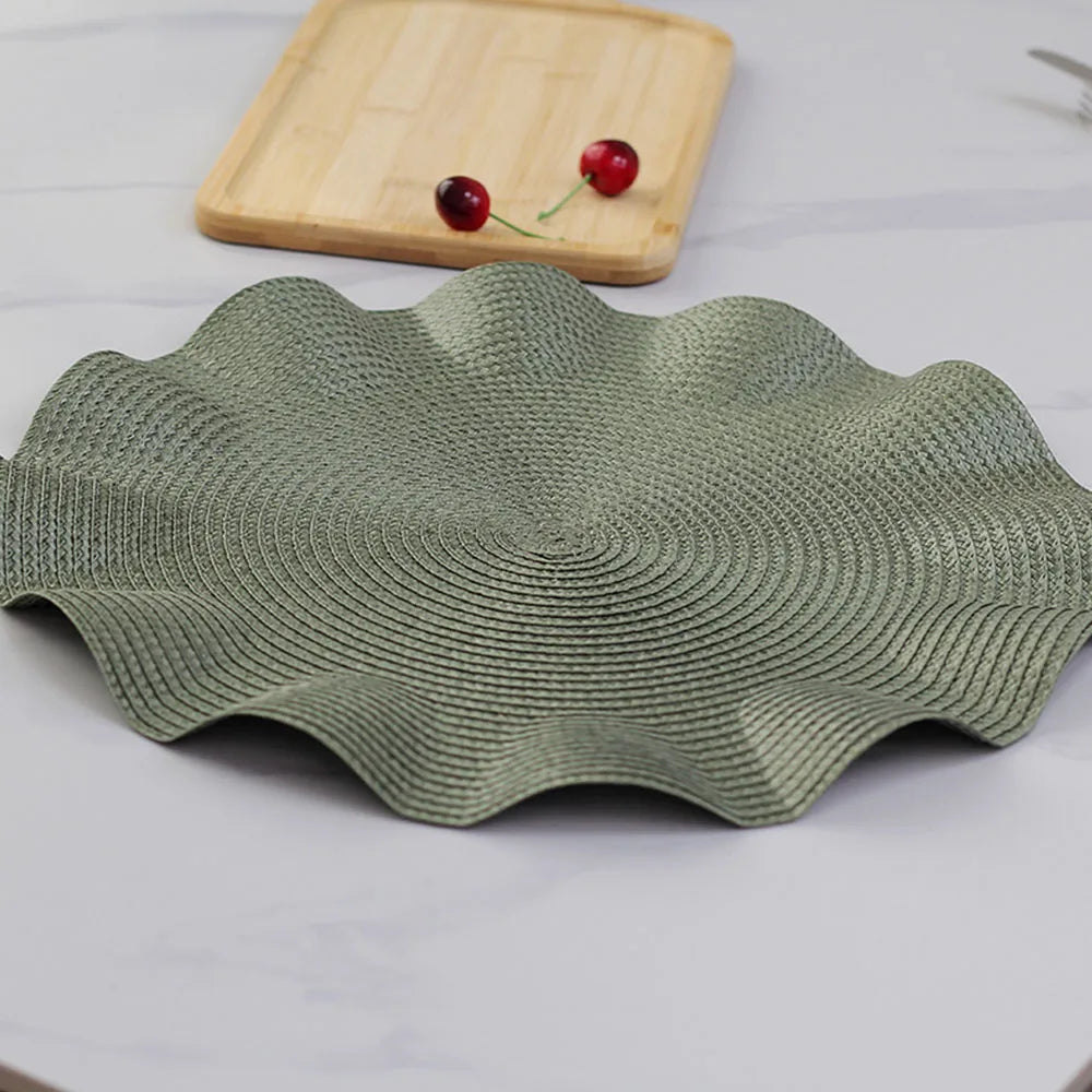tapis table moderne marron clair bleu marine beige orange vert olive texture tissée résistant
