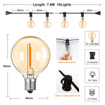 guirlande lumineuse led ampoules globe verre jaune orangé industrielle vintage imperméable extérieure 220v