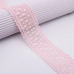 ruban dentelle fleuri rubans main artisanat coton polyester DIY accessoires décoration elastique beige rose