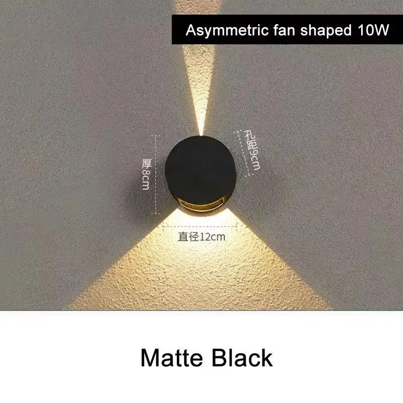 applique murale led moderne noire ip65 éclairage balcon allée porte fixation mur