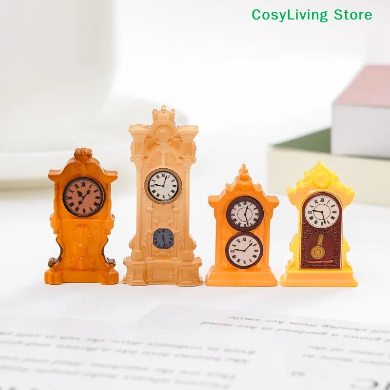 horloges décoratives vintage ornées motifs floraux couleur orange noir marron doré