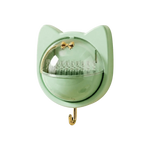 porte bougies mural tête chat couvercle transparent crochets métalliques moderne vert rose pastel