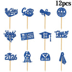 décorations cupcakes glitter or rose bleu rouge graduation 2026 ruban diplôme chapeau