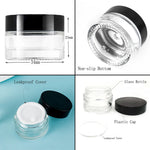 pots verre couvercles noirs conteneurs maquillage storage bottle minimaliste utilitaire