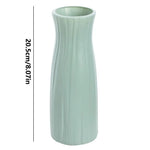 vases modernes plastique blanc vert clair rose pâle rayures verticales intérieur extérieur
