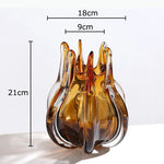 vases verre ambré moderne texturé lignes verticales formes ondulées transparent