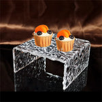 présentoir transparent moderne cupcakes stand acrylique texturé rangement étagère exposant deux pièces