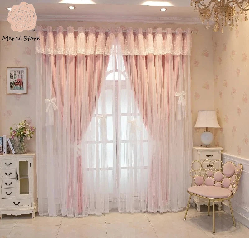 rideau dentelle blanche transparent classique romantique anneaux fenêtre chambre salon maison