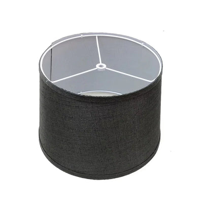 Abat-jour noir en lin naturel pour lampe de chevet sur table de nuit