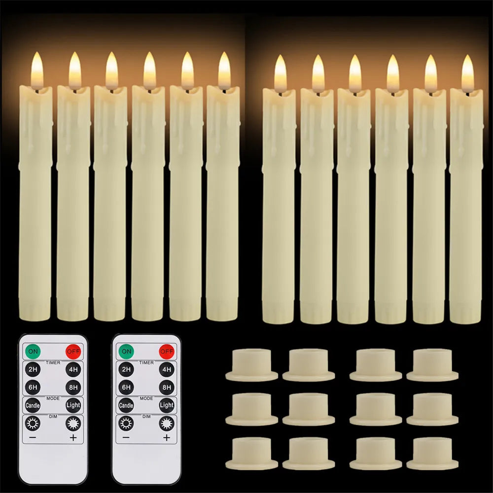 décoration intérieure moderne bougies led sans flamme blanc opaques télécommande pièces base plate