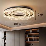plafonnier led moderne blanc noir texture cristaux éclairage intérieur salon chambre coucher