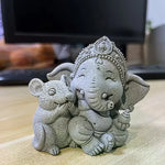 figurine éléphant gris artisanal texture granulée stylisé décoration maison prière