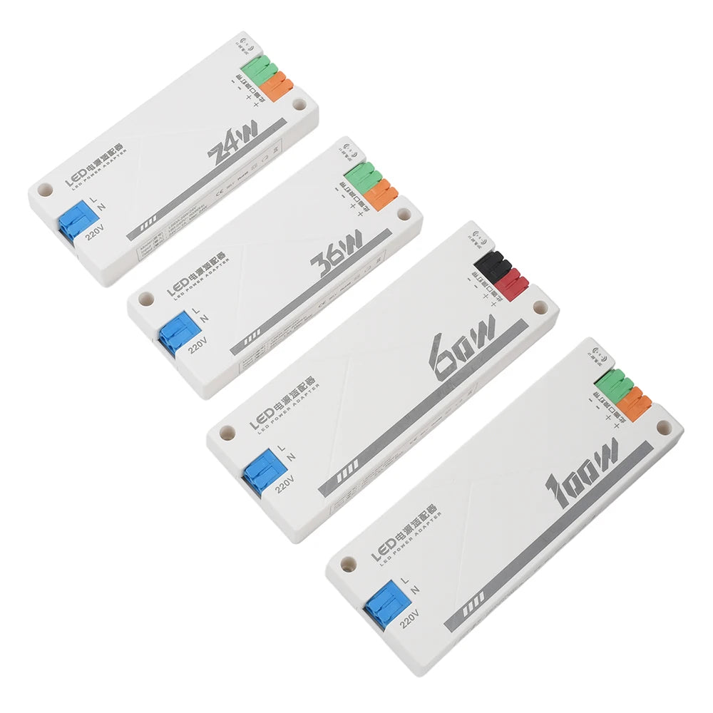 alimentation électrique led 24v blanc transformateur bornes etiquettes 74w 36w 60w 100w