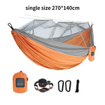 hamac nylon double taille vert olive bleu uni moderne moustiquaire sac rangement ceinture sécurité