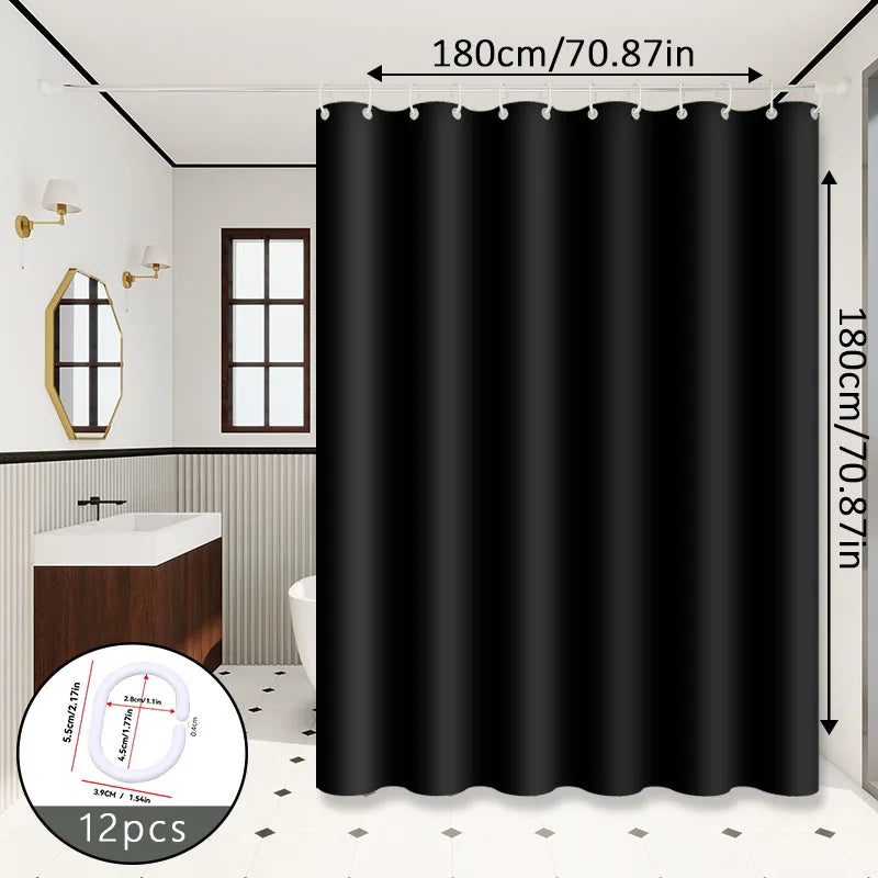 rideau douche noir moderne opacité uni respectueux environnement toilette appartement