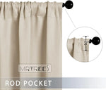rideau moderne polyester uni beige clair opacité anneaux noirs lot grande taille cuisine