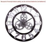 Horloge murale blanche style industriel engrenages mobiles