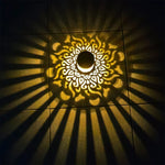 lampe solaire murale noire ornements floraux moderne contemporain