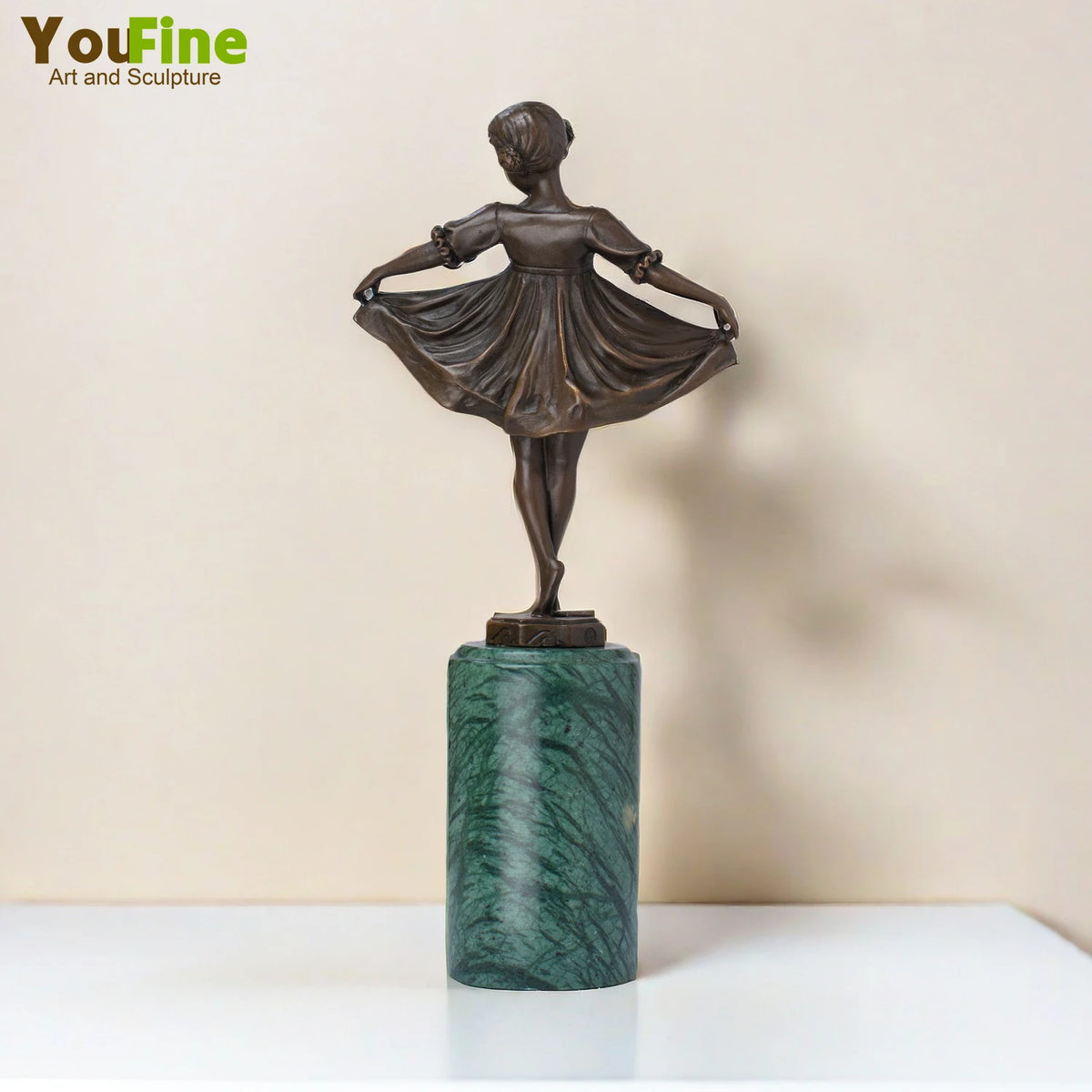 statue décorative ballerine bronze marbre base ornement maison art nouveau décoration collection cadeau