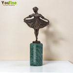 statue décorative ballerine bronze marbre base ornement maison art nouveau décoration collection cadeau